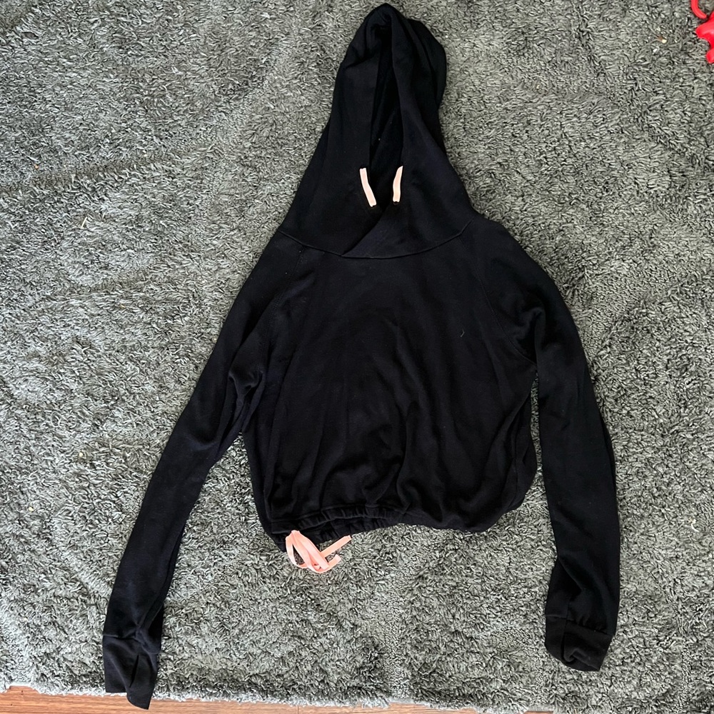 Cotton On Black Cropped Running Hoodie Size Large
